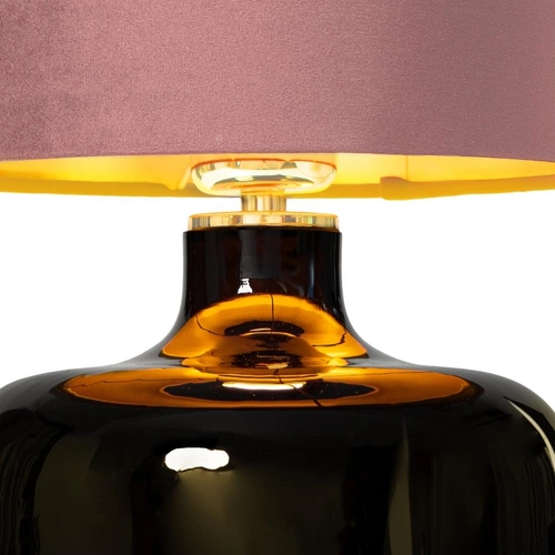 Lampa stołowa LORA różowa, czarna podstawa, Kaspa