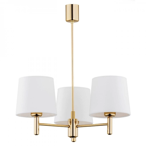 Żyrandol złoty z abażurami białymi Ponte Plus mały