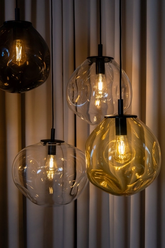 Lampa wisząca AVIA BLACK M transparentna, 30 cm, Kaspa