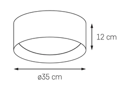 Plafon VERO S czarny, 35 cm, srebrne wnętrze, Kaspa