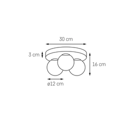 Plafon łazienkowy MIJA IP44, chrom, Kaspa