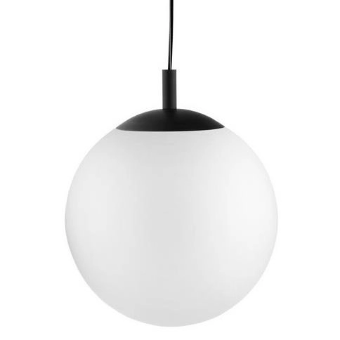 Lampa wisząca ALUR L czarna, biały klosz, 40 cm, Kaspa