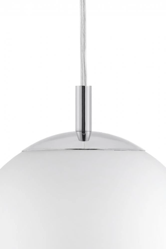 Lampa wisząca ALUR S chrom, biały klosz, 25 cm, Kaspa