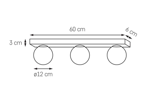 Lampa ścienna trzypunktowa MIJA IP44, złota, 60 cm , Kaspa