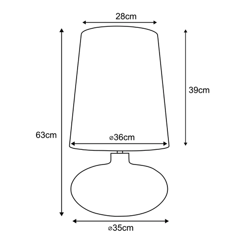 Lampa stołowa SAWA CLASSIC XL błękitny melanż, grafitowa podstawa, Kaspa