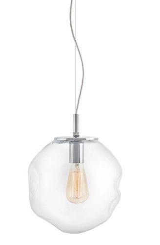 Lampa wisząca AVIA M transparentna, 30 cm, chrom, Kaspa