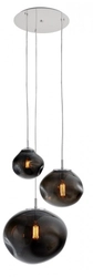 Lampa wisząca trzypunktowa AVIA 3 przydymiona, chrom, Kaspa