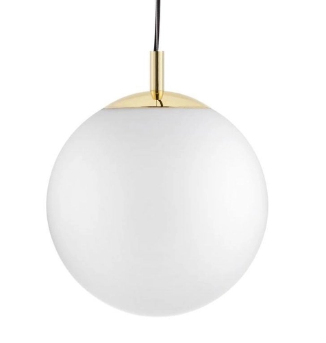 Lampa wisząca ALUR L złota, biały klosz, 40 cm, Kaspa