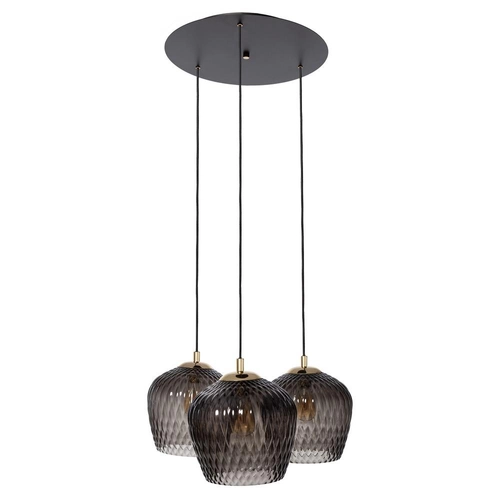 Lampa wisząca trzypunktowa VENUS 3 grafitowa, na plafonie, Kaspa