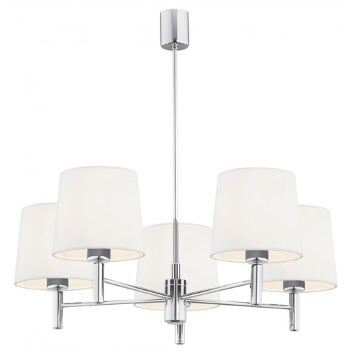 Żyrandol z abażurami białymi Bolzano Plus 5 chrom