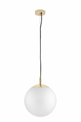Lampa wisząca ALUR S złota, biały klosz, 25 cm, Kaspa
