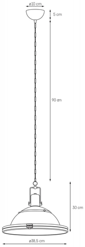 Lampa wisząca NAUTILIUS L czarna, Kaspa