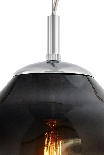 Lampa wisząca AVIA S przydymiona, 25 cm, chrom, Kaspa