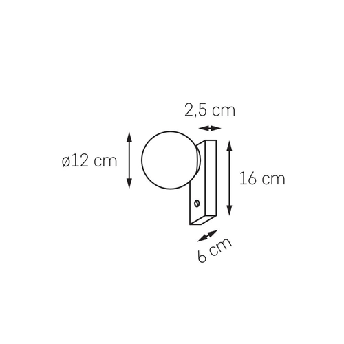 Kinkiet GIGI czarny, z włącznikiem, Kaspa