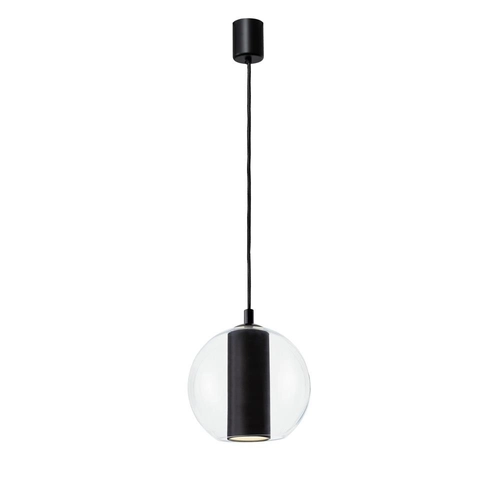 Lampa wisząca MERIDA BLACK M czarna, 30 cm, Kaspa
