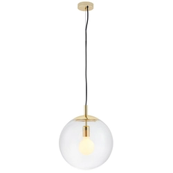 Lampa wisząca ALUR L złota, transparentny klosz, 40 cm, Kaspa