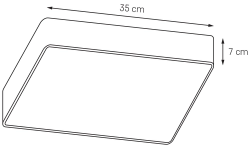 Plafon FLAT czarny, 35 cm, Kaspa