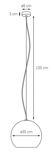 Lampa wisząca MOON złota, 35 cm, Kaspa