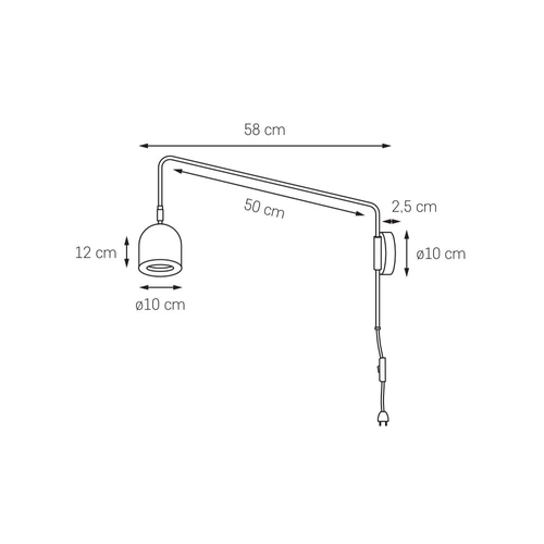 Kinkiet GASPAR biały, na wysięgniku, Kaspa