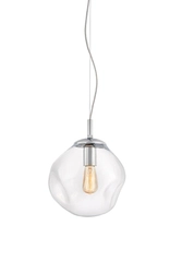 Lampa wisząca AVIA S transparentna, 25 cm, chrom, Kaspa