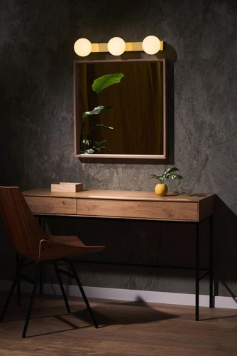 Lampa ścienna trzypunktowa MIJA IP44, złota, 60 cm , Kaspa