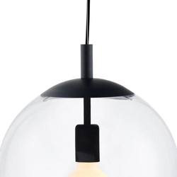 Lampa wisząca ALUR L czarna, transparentny klosz, 40 cm, Kaspa