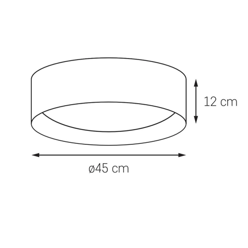 Plafon VERO L czarny, 45 cm, czarne wnętrze, Kaspa