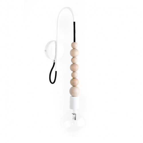 Lampa ścienna Loft Sfarer biały kinkiet KOLOROWE KABLE