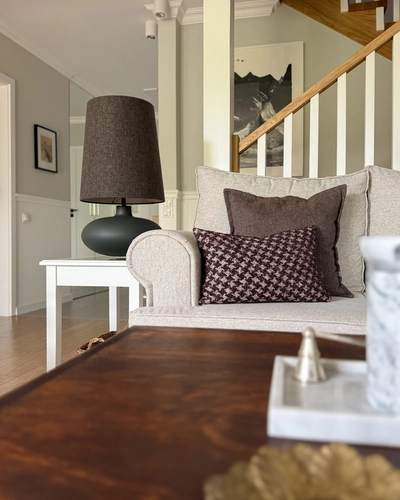 Lampa stołowa SAWA CLASSIC XL brązowy melanż, grafitowa podstawa, Kaspa