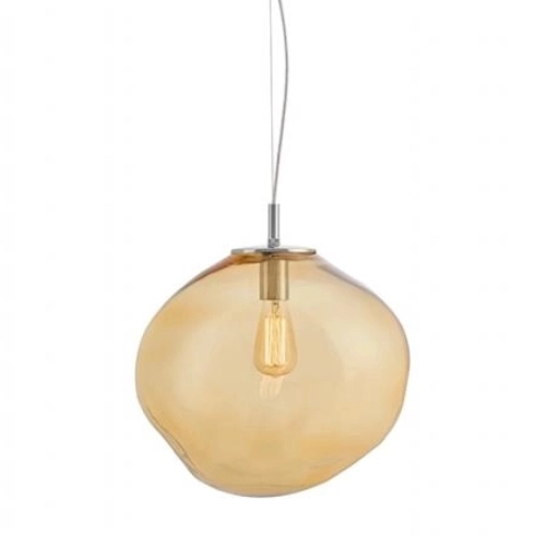 Lampa wisząca AVIA L bursztynowa, 40 cm, chrom, Kaspa