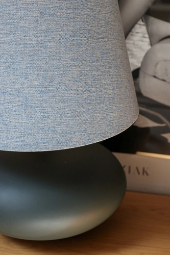 Lampa stołowa SAWA CLASSIC błękitny melanż, grafitowa podstawa, Kaspa