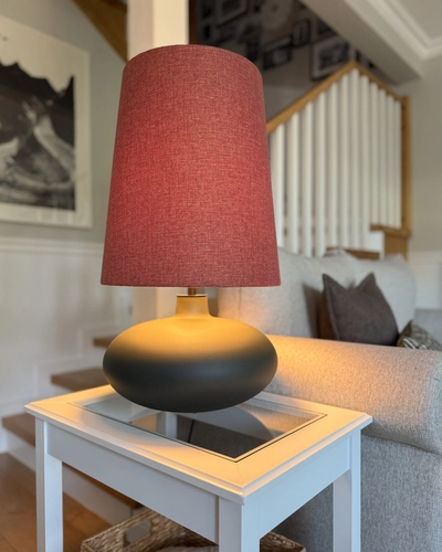 Lampa stołowa SAWA CLASSIC XL błękitny melanż, grafitowa podstawa, Kaspa