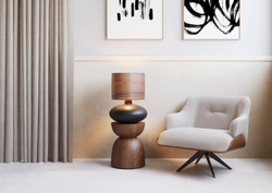 Lampa stołowa SAWA WOOD fornir, orzech, Kaspa