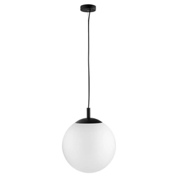 Lampa wisząca ALUR L czarna, biały klosz, 40 cm, Kaspa