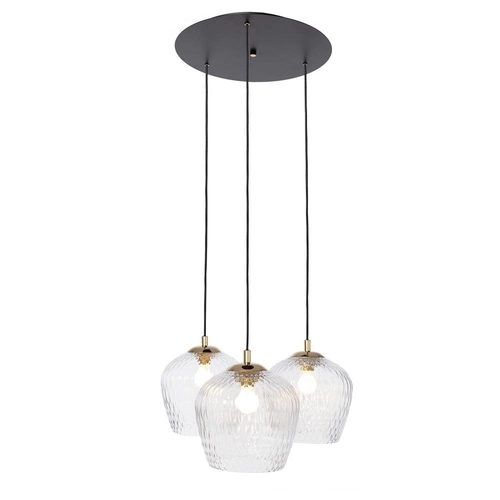Lampa wisząca trzypunktowa VENUS 3 transparentna, na plafonie, Kaspa