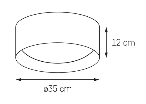 Plafon VERO S biały, 35 cm, srebrne wnętrze, Kaspa