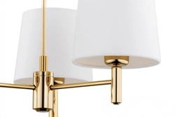 Żyrandol złoty z abażurami białymi Ponte Plus mały