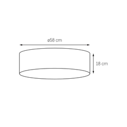 Plafon MOVE czarny, 58 cm, Kaspa