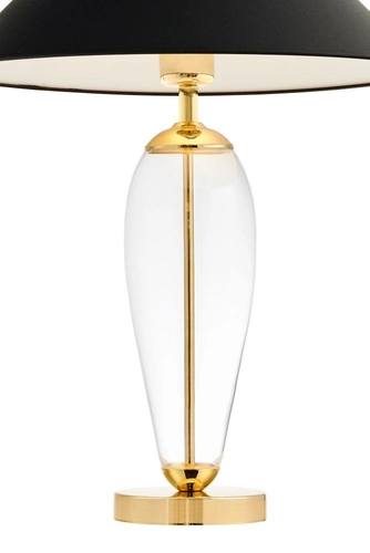 Lampa stołowa REA GOLD czarna, z transparentną podstawą, Kaspa