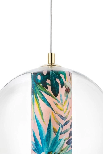 Lampa wisząca FERIA L różowa, 35 cm, Kaspa