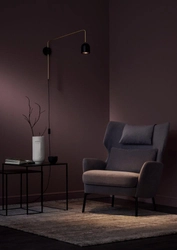 Kinkiet GASPAR czarno-złoty, na wysięgniku, Kaspa