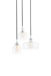 Lampa wisząca trzypunktowa LONGIS CHROM 3 na plafonie, Kaspa