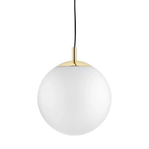 Lampa wisząca ALUR L złota, biały klosz, 40 cm, Kaspa