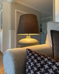 Lampa stołowa SAWA CLASSIC brązowy melanż, grafitowa podstawa, Kaspa