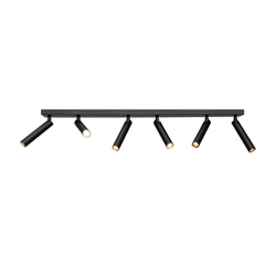 Lampa przysufitowa sześciopunktowa ROLL 6 czarna, Kaspa