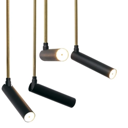 Lampa sufitowa wieloramienna LARS 8 czarna, na plafonie, Kaspa