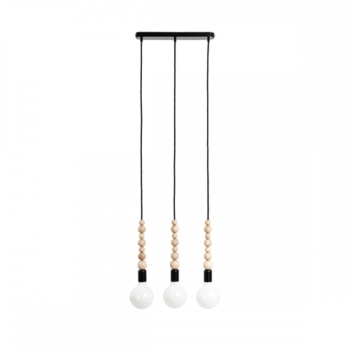 Listwa Loft Sfarer 3L czarna lampa wisząca KOLOROWE KABLE