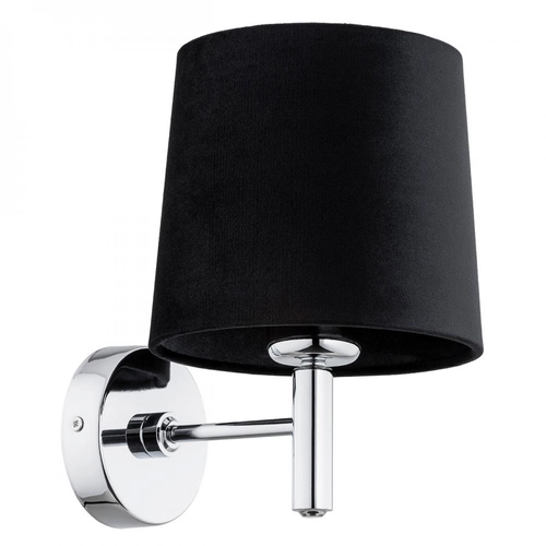 Kinkiet z czarnym abażurem Bolzano Plus chrom