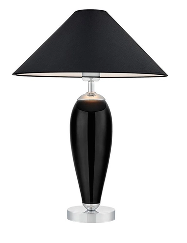 Lampa stołowa REA SILVER czarna, z czarną podstawą, Kaspa