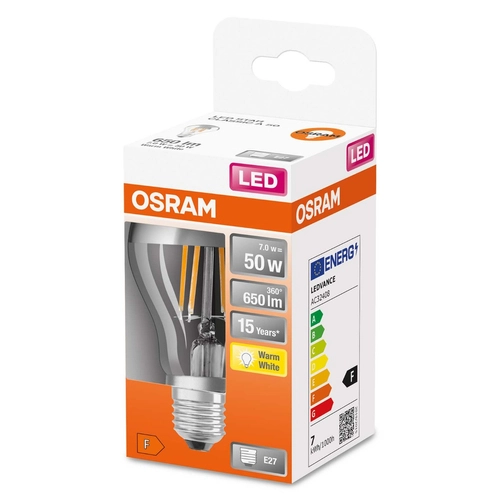 Żarówka LED E27 7W 650lm 2700K srebrna OSRAM